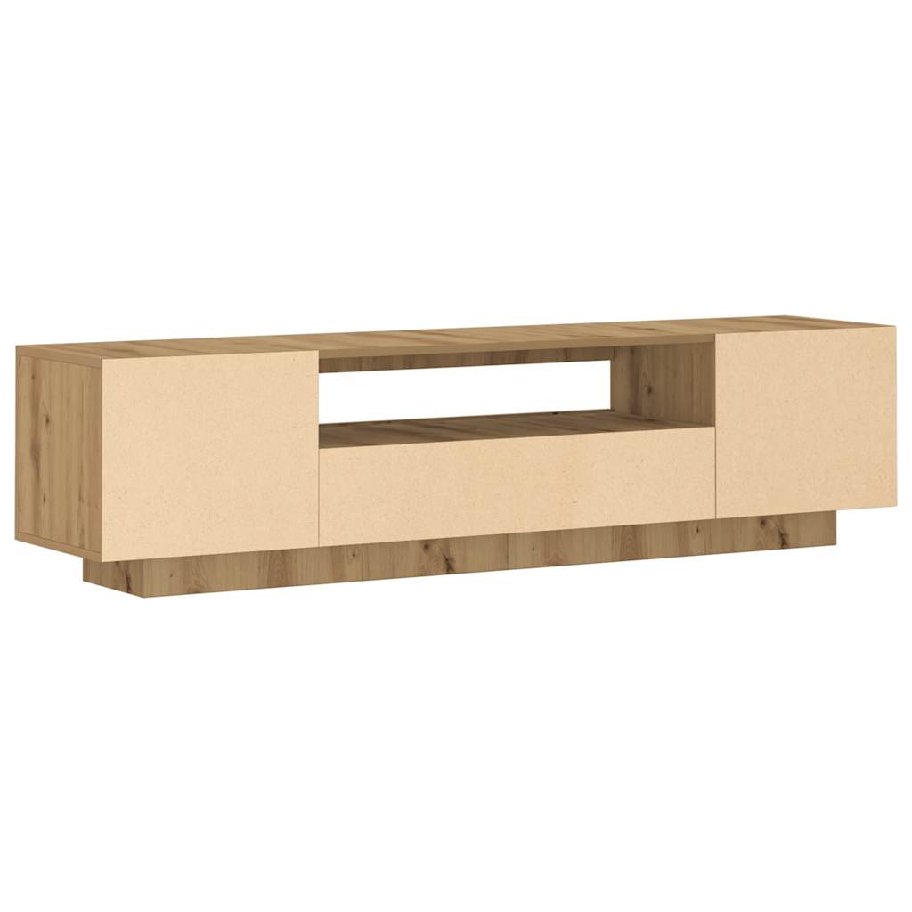 vidaXL Szafka pod TV z oświetleniem LED, dąb artisan, 160x35x40 cm