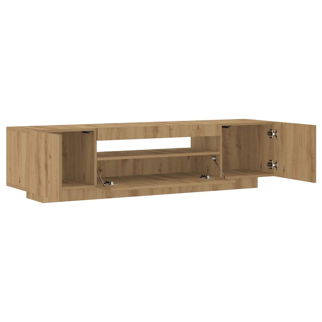 vidaXL Szafka pod TV z oświetleniem LED, dąb artisan, 160x35x40 cm