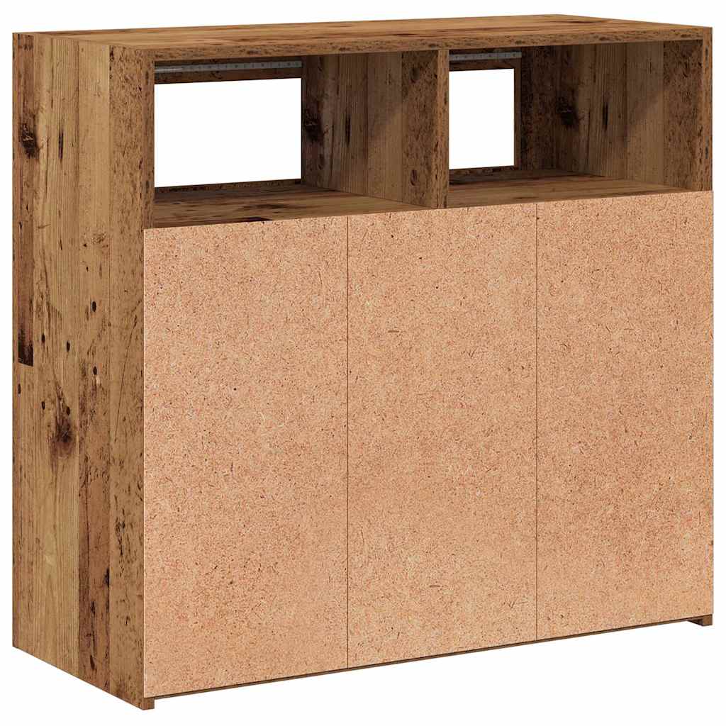 vidaXL Szafka z oświetleniem LED, stare drewno, 80x35x75 cm