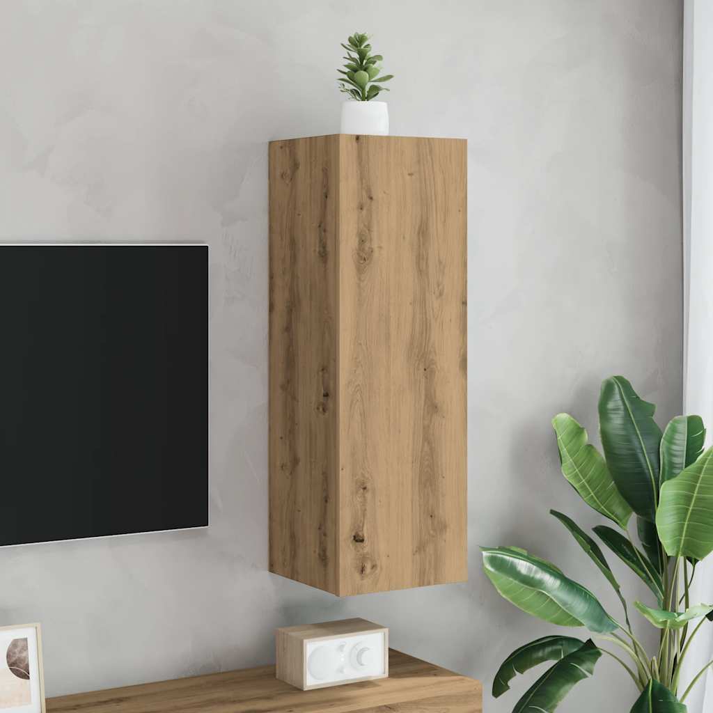 vidaXL Szafka TV, dąb artisan, 30,5x30x90 cm, materiał drewnopochodny
