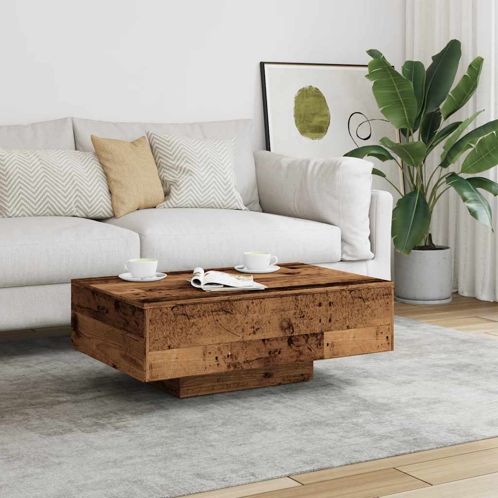 vidaXL Stolik kawowy, stare drewno, 85x55x31, materiał drewnopochodny