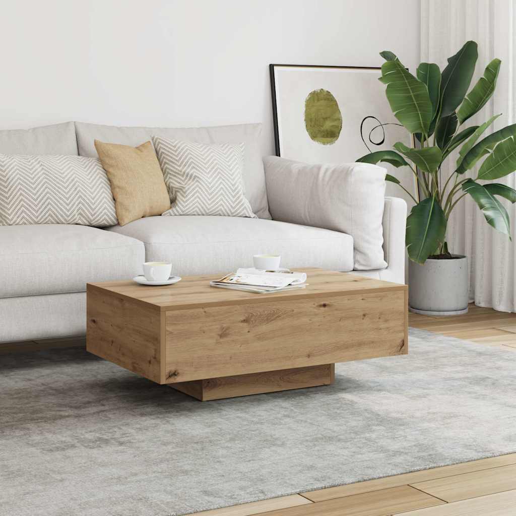 vidaXL Stolik kawowy, dąb artisan 85x55x31 cm, materiał drewnopochodny