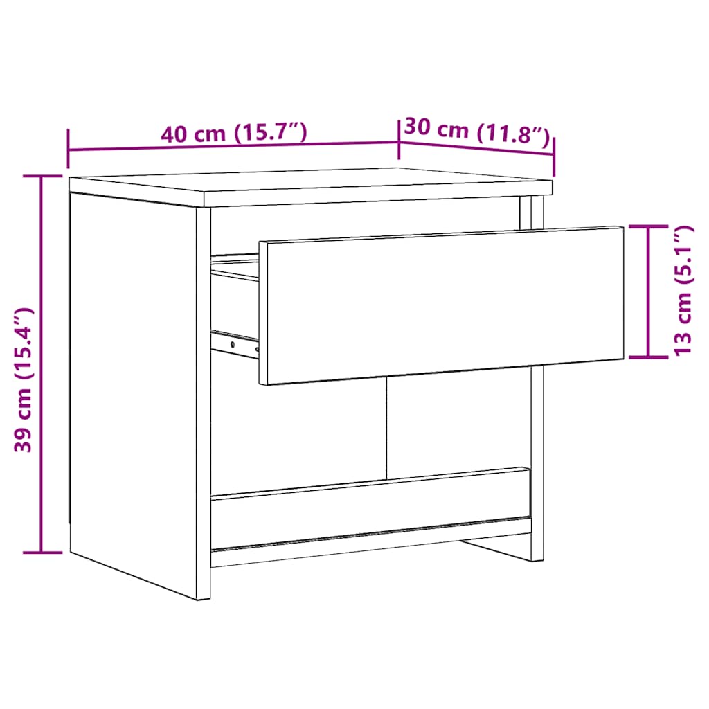 vidaXL Szafka nocna Stare drewno 40x30x39 cm Drewno klejone