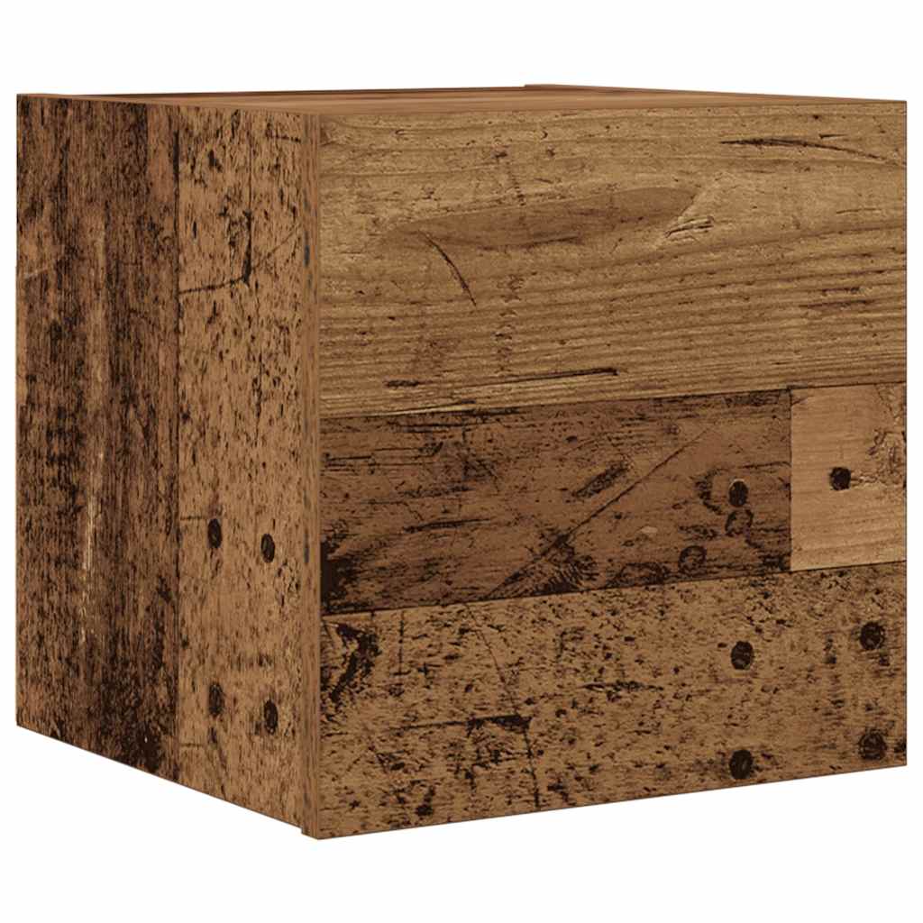 vidaXL Wisząca szafka telewizyjna, stare drewno, 30,5x30x30 cm