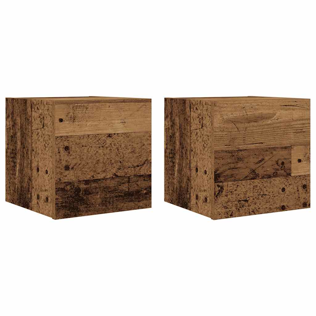 vidaXL Wiszące szafki telewizyjne, 2 szt., stare drewno, 30,5x30x30 cm
