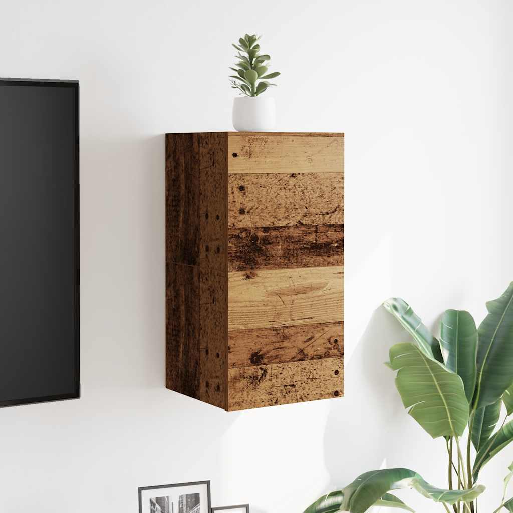 vidaXL Wiszące szafki telewizyjne, 2 szt., stare drewno, 30,5x30x30 cm