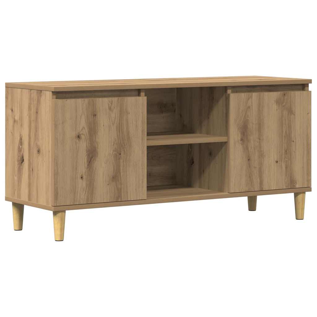 vidaXL Szafka TV, dąb artisan, 102x35x50 cm, materiał drewnopochodny