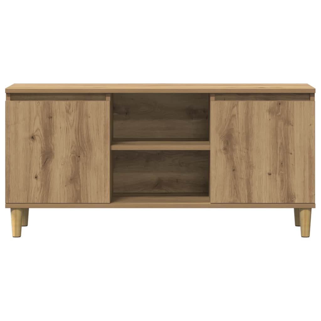 vidaXL Szafka TV, dąb artisan, 102x35x50 cm, materiał drewnopochodny