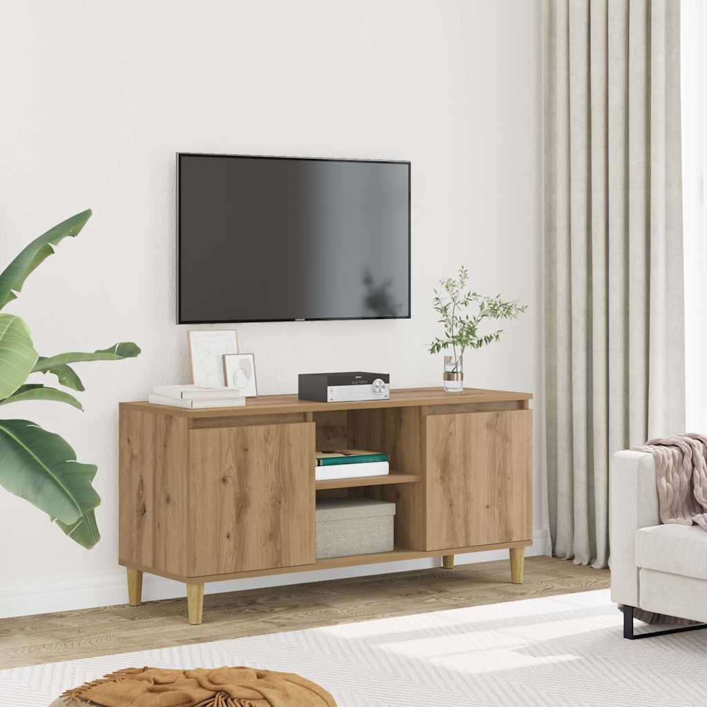 vidaXL Szafka TV, dąb artisan, 102x35x50 cm, materiał drewnopochodny