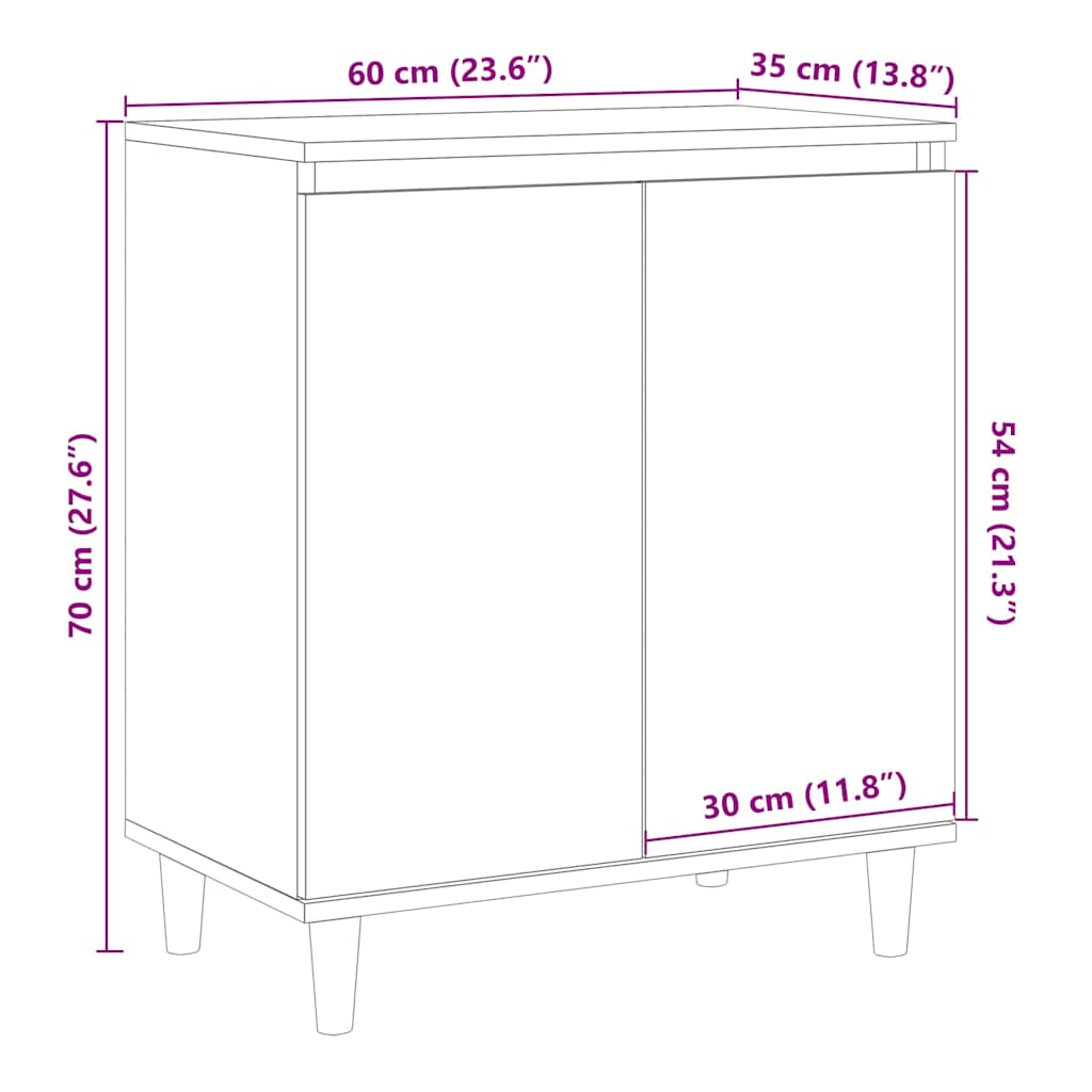 vidaXL Komoda, stare drewno, 60x35x70 cm, materiał drewnopochodny