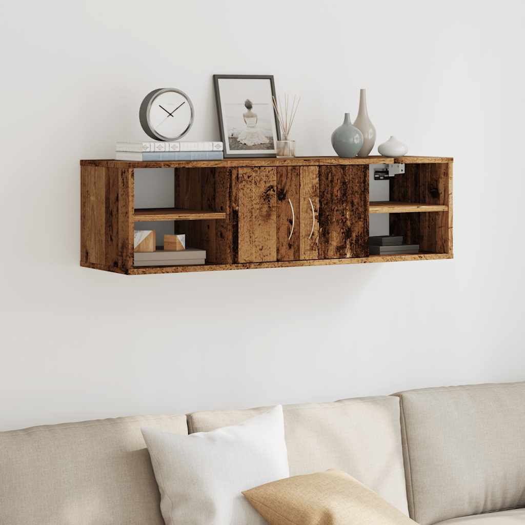 vidaXL Szafka wisząca, stare drewno, 101x30x29 cm