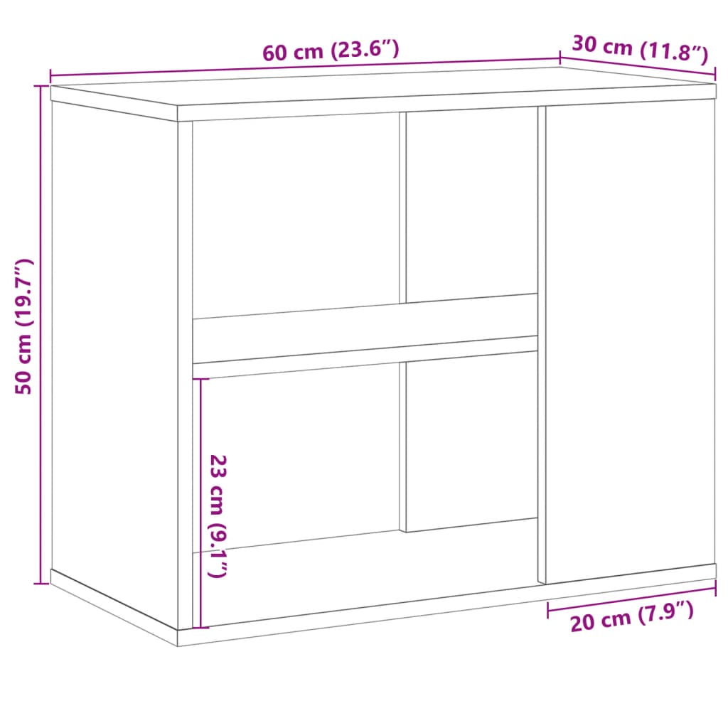 vidaXL Szafka boczna, stare drewno 60x30x50 cm materiał drewnopochodny