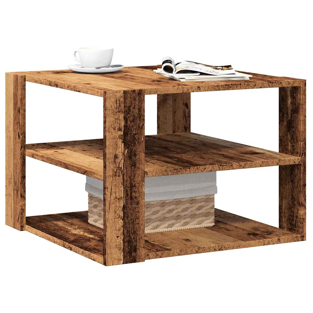 vidaXL Stolik kawowy, stare drewno, 58x58x40 cm