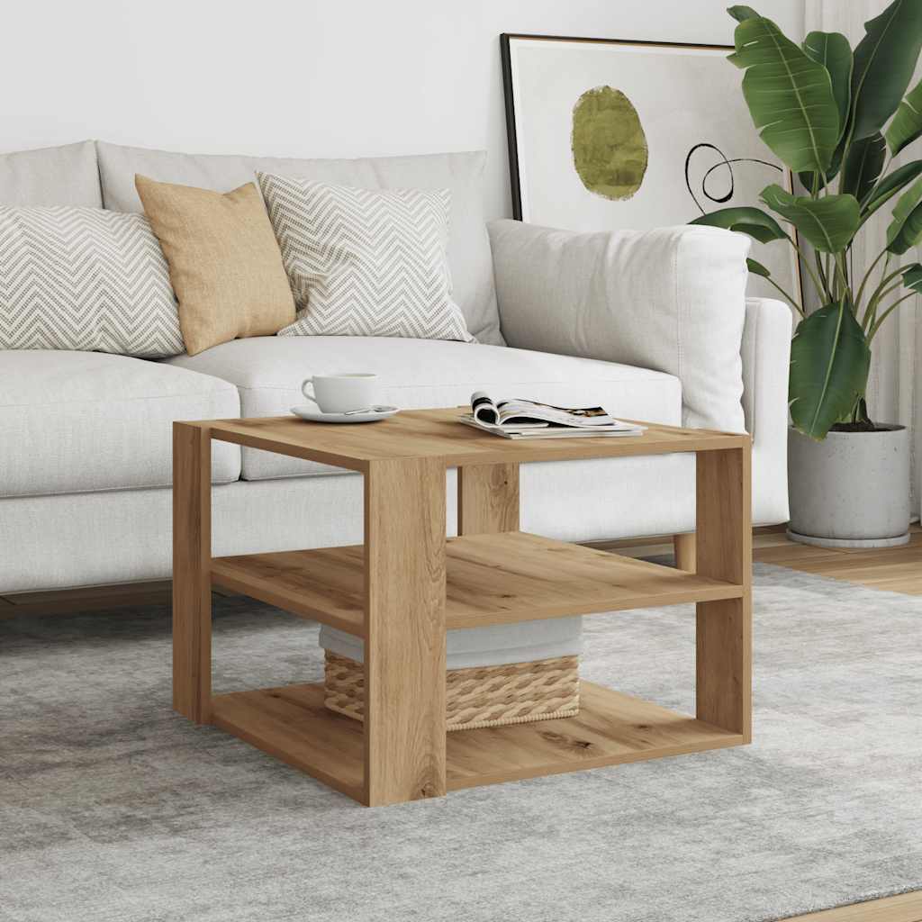 vidaXL Stolik kawowy, dąb artisan 58x58x40 cm, materiał drewnopochodny