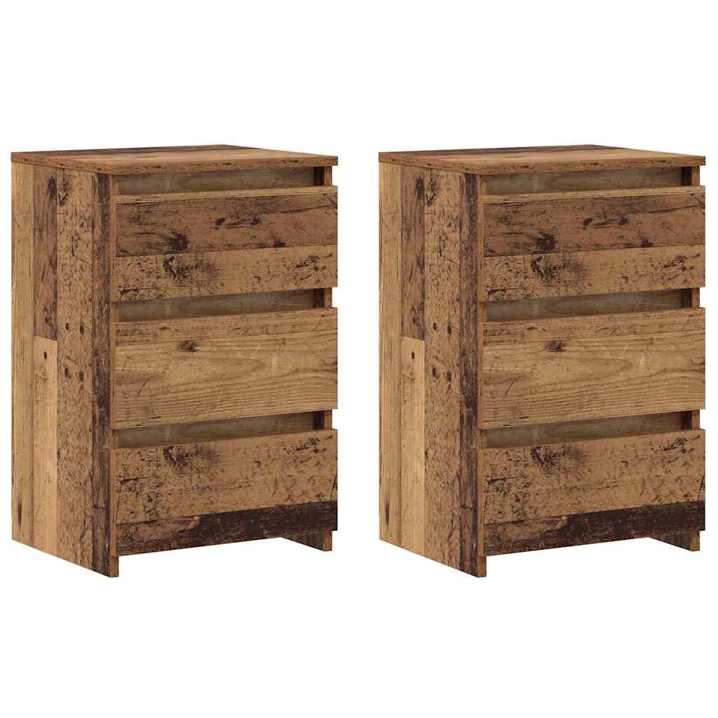 vidaXL Szafki nocne, 2 szt., stare drewno, 40x35x62,5 cm