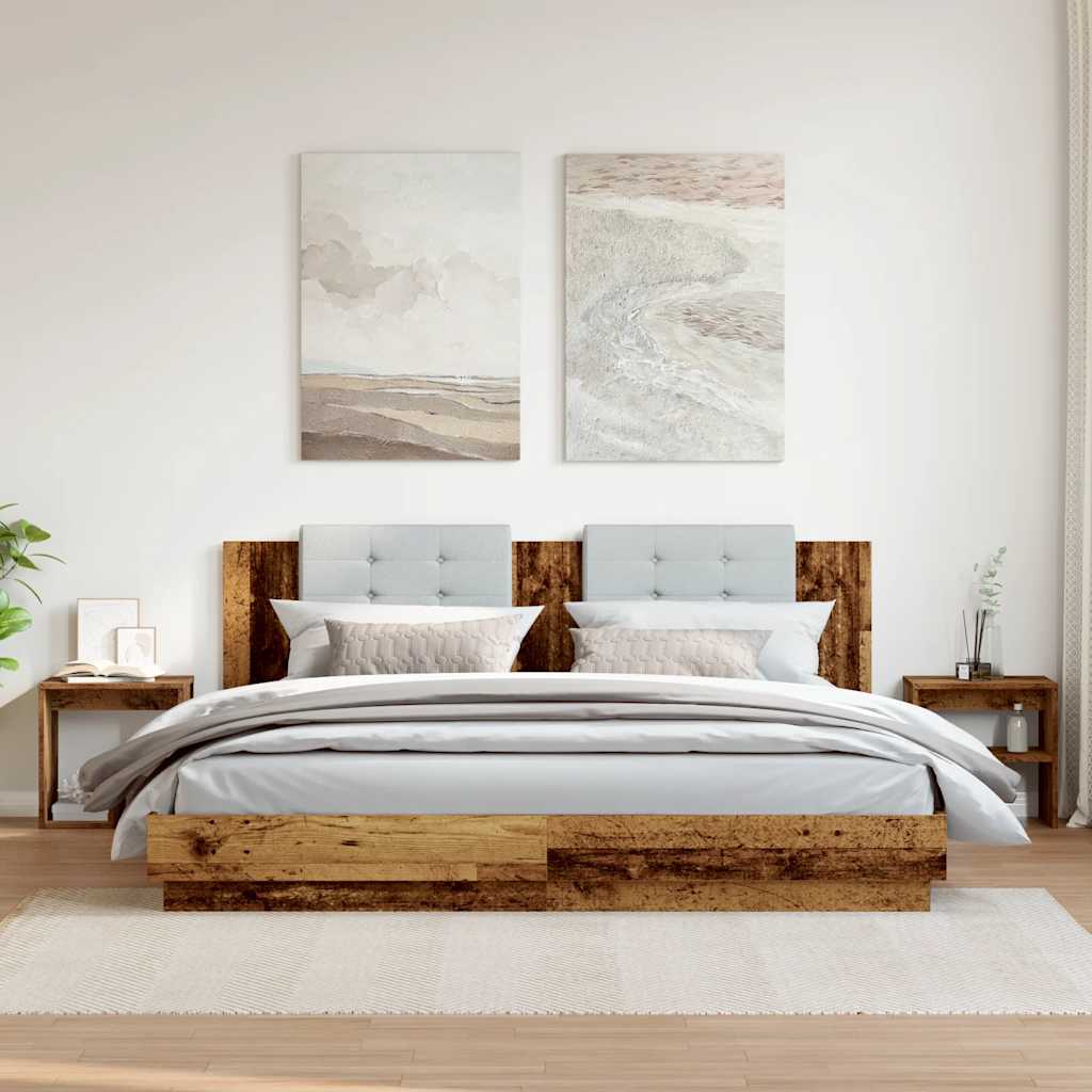vidaXL Szafki nocne, 2 szt., stare drewno, 40x30x40 cm