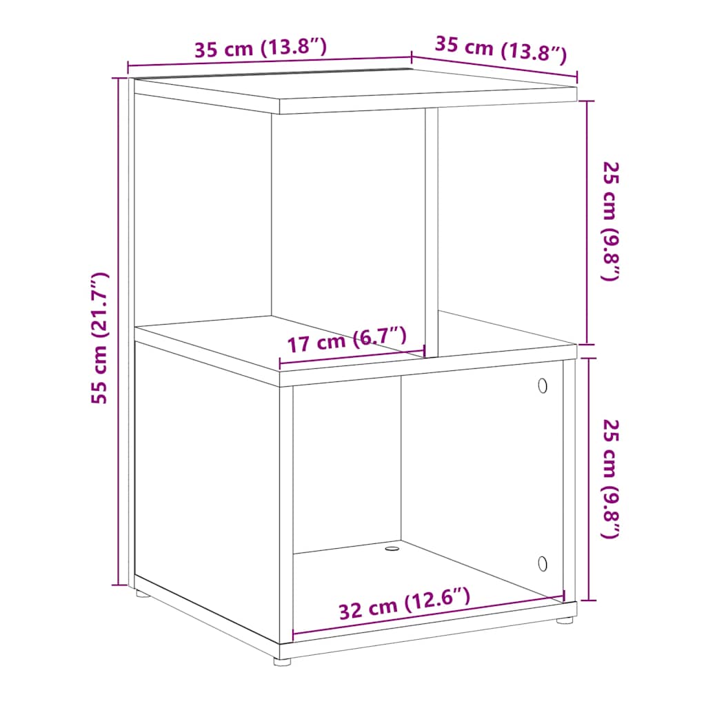 vidaXL Szafki nocne 2 szt., stare drewno, 35x35x55 cm