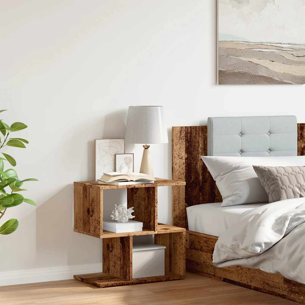 vidaXL Szafka nocna, stare drewno, 50x30x51,5 cm