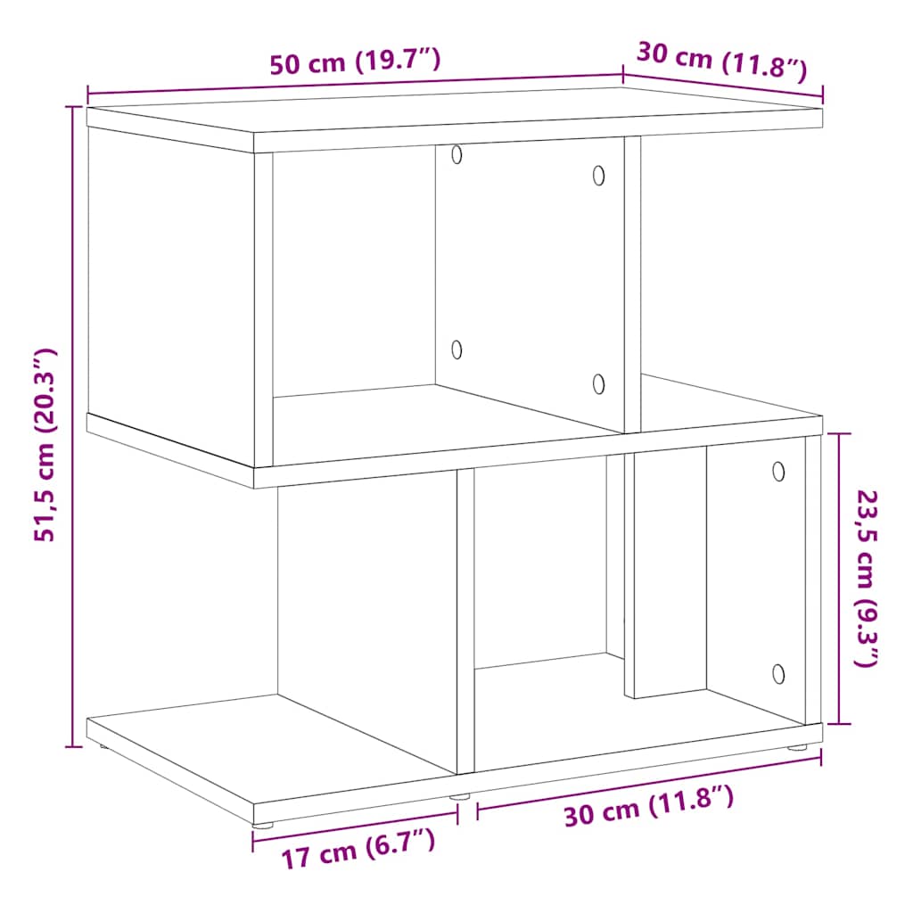 vidaXL Szafka nocna, stare drewno, 50x30x51,5 cm