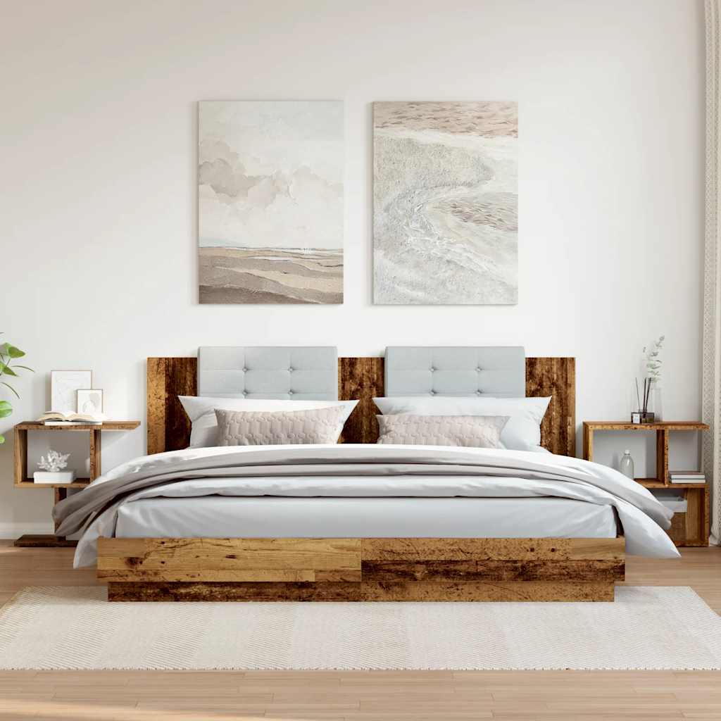 vidaXL Szafki nocne, 2 szt., stare drewno, 50x30x51,5 cm