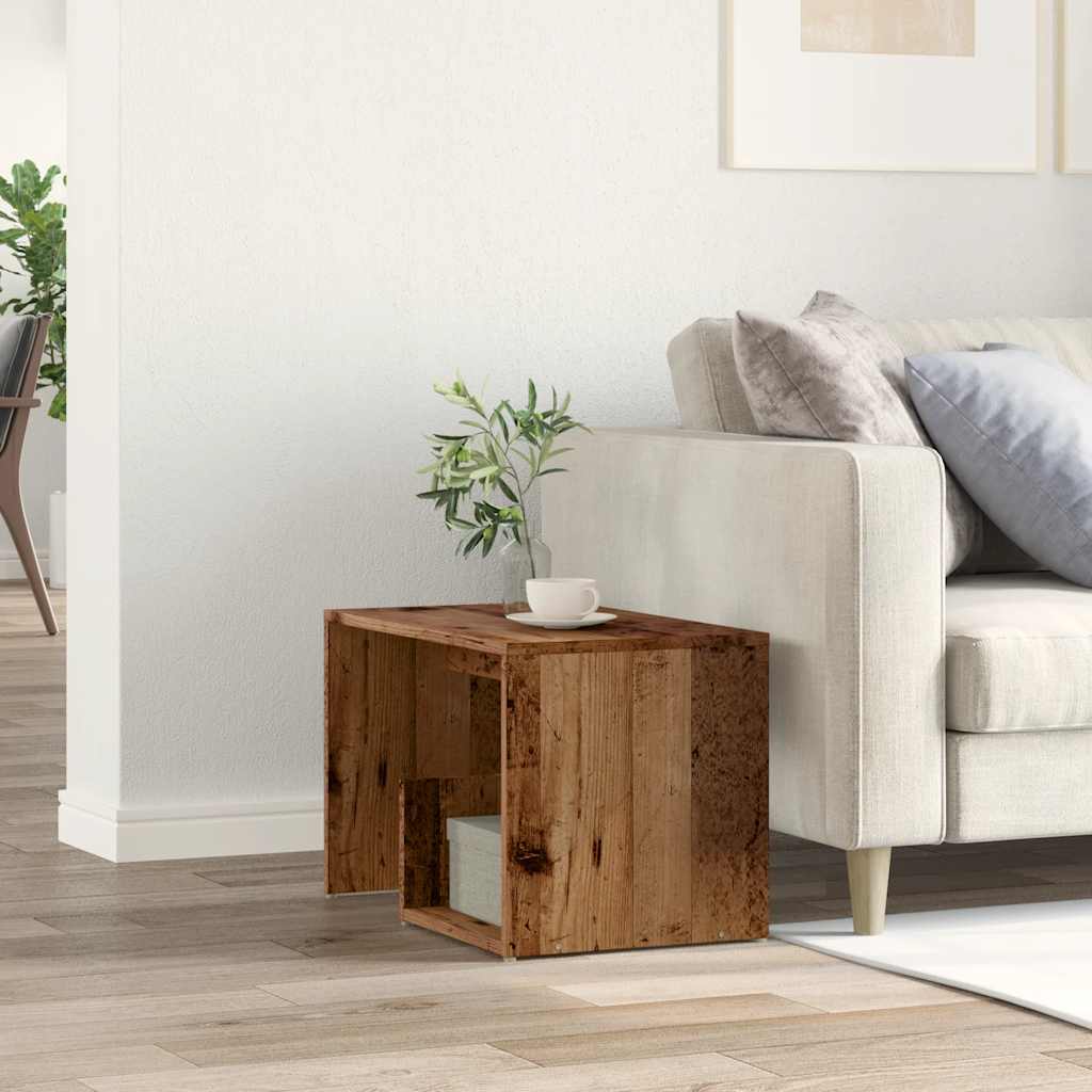 vidaXL Stolik, stare drewno, 59x36x38 cm, materiał drewnopochodny