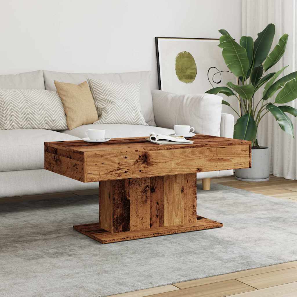 vidaXL Stolik kawowy Stare drewno 96x50x45 cm Drewno konstrukcyjne