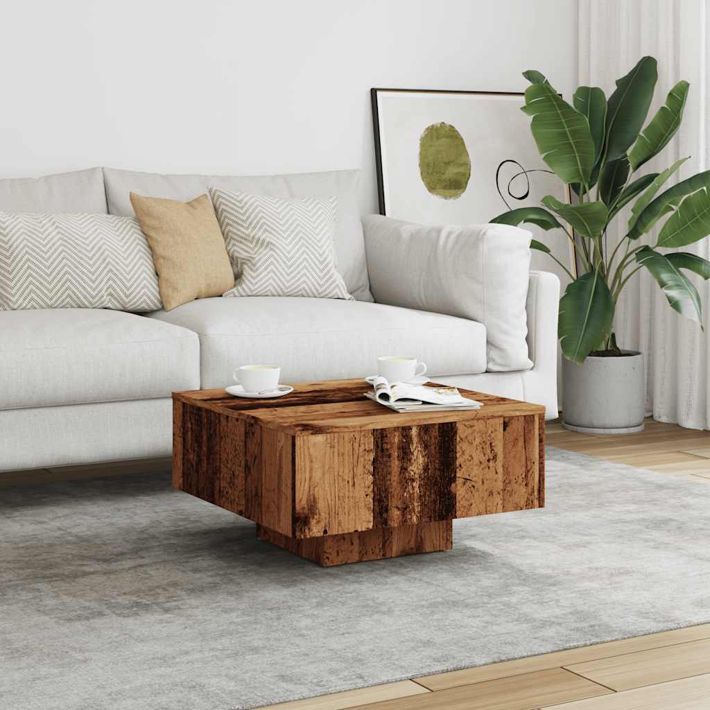 vidaXL Stolik kawowy, stare drewno, 60x60x31,5 cm, płyta wiórowa