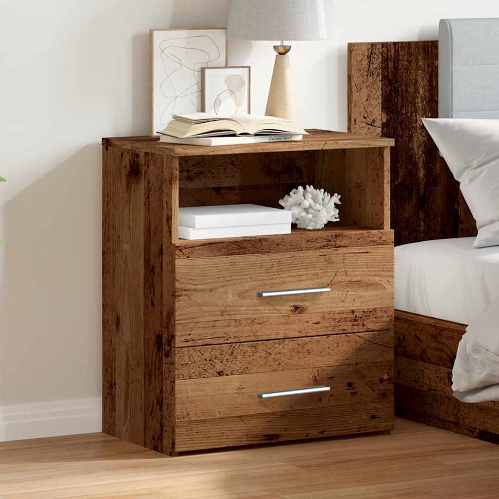 vidaXL Szafka nocna, stare drewno 50x32x60 cm, materiał drewnopochodny