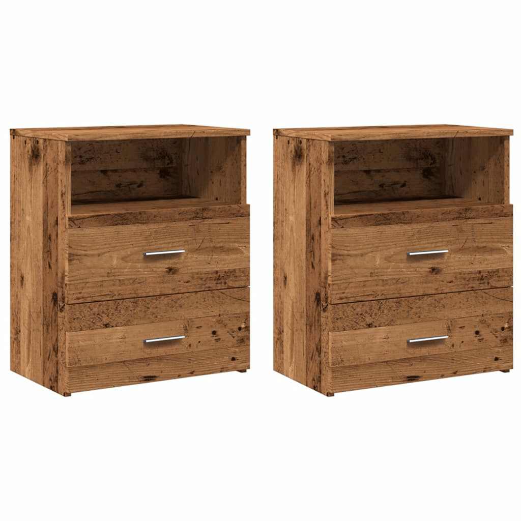 vidaXL Szafki nocne, 2 szt., stare drewno, 50x32x60 cm