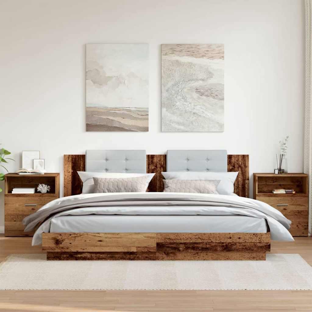 vidaXL Szafki nocne, 2 szt., stare drewno, 50x32x60 cm