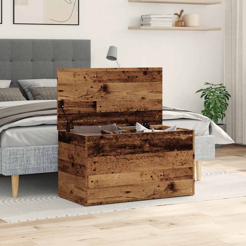 vidaXL Skrzynia, stare drewno, 84x42x46 cm, materiał drewnopochodny