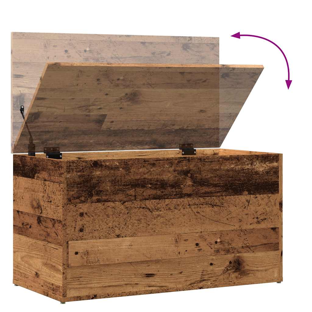 vidaXL Skrzynia, stare drewno, 84x42x46 cm, materiał drewnopochodny