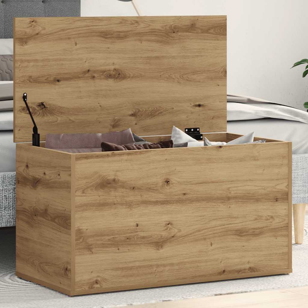 vidaXL Skrzynia, dąb artisan, 84x42x46 cm, materiał drewnopochodny