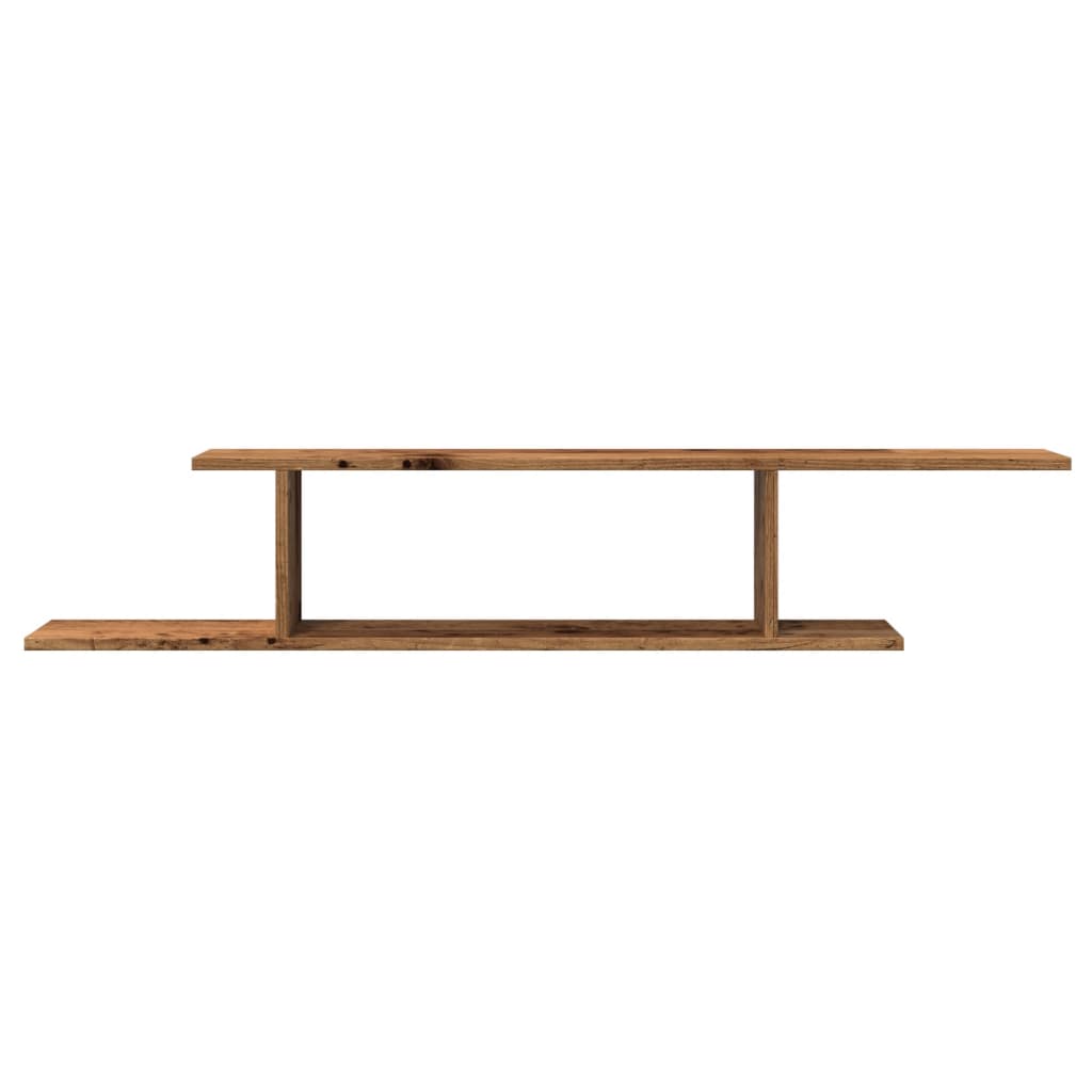 vidaXL Wisząca szafka pod TV, stare drewno, 125x18x23 cm