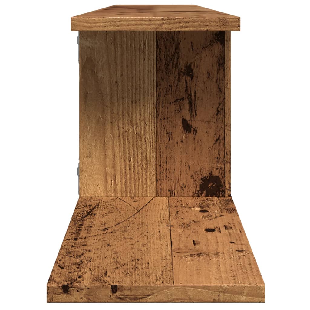 vidaXL Wisząca szafka pod TV, stare drewno, 125x18x23 cm