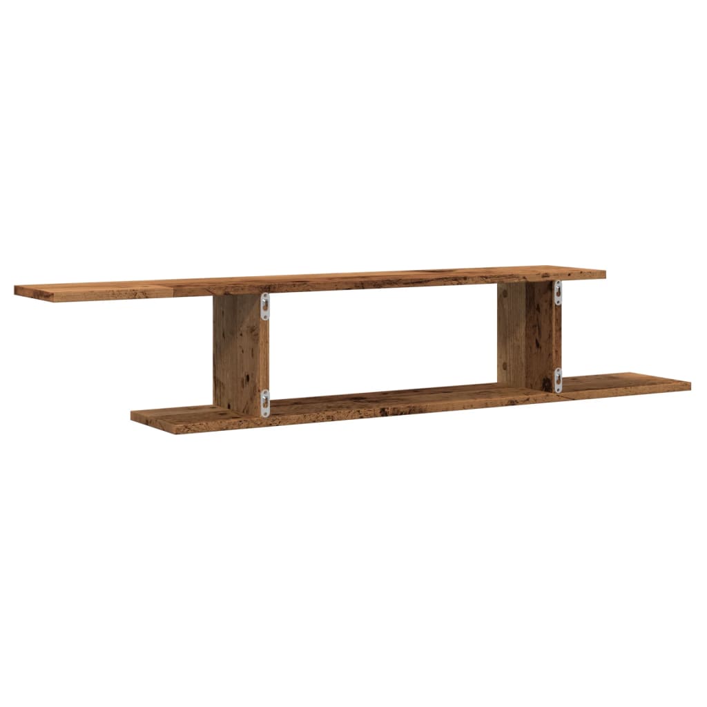 vidaXL Wisząca szafka pod TV, stare drewno, 125x18x23 cm