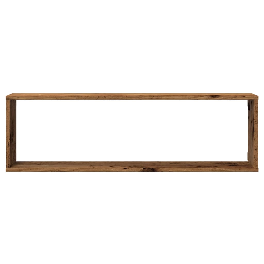 vidaXL Półki ścienne kostki 2 szt., kolor starego drewna, 100x15x30 cm