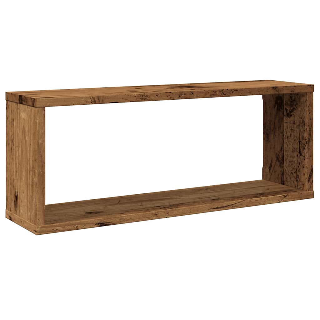 vidaXL Półki ścienne kostki, 2 szt., stare drewno, 60x15x23 cm