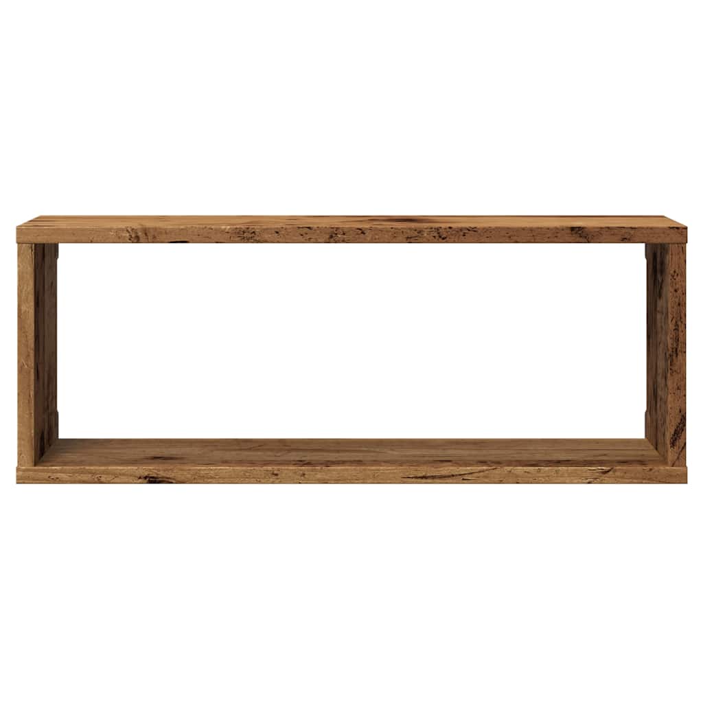vidaXL Półki ścienne kostki, 2 szt., stare drewno, 60x15x23 cm