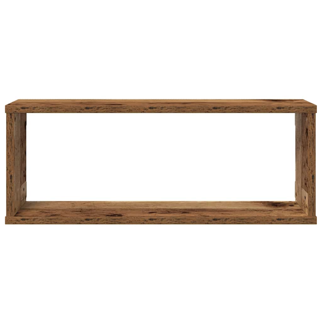 vidaXL Półki ścienne kostki, 4 szt., stare drewno, 60x15x23 cm