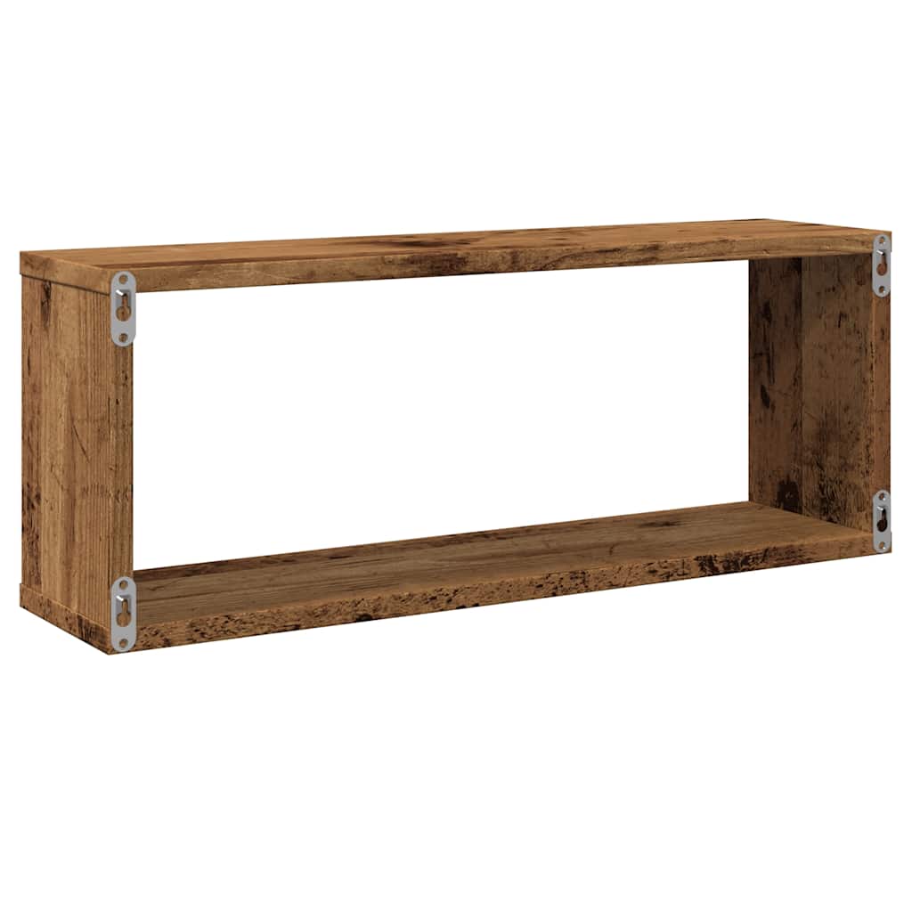 vidaXL Półki ścienne kostki, 6 szt., stare drewno, 60x15x23 cm