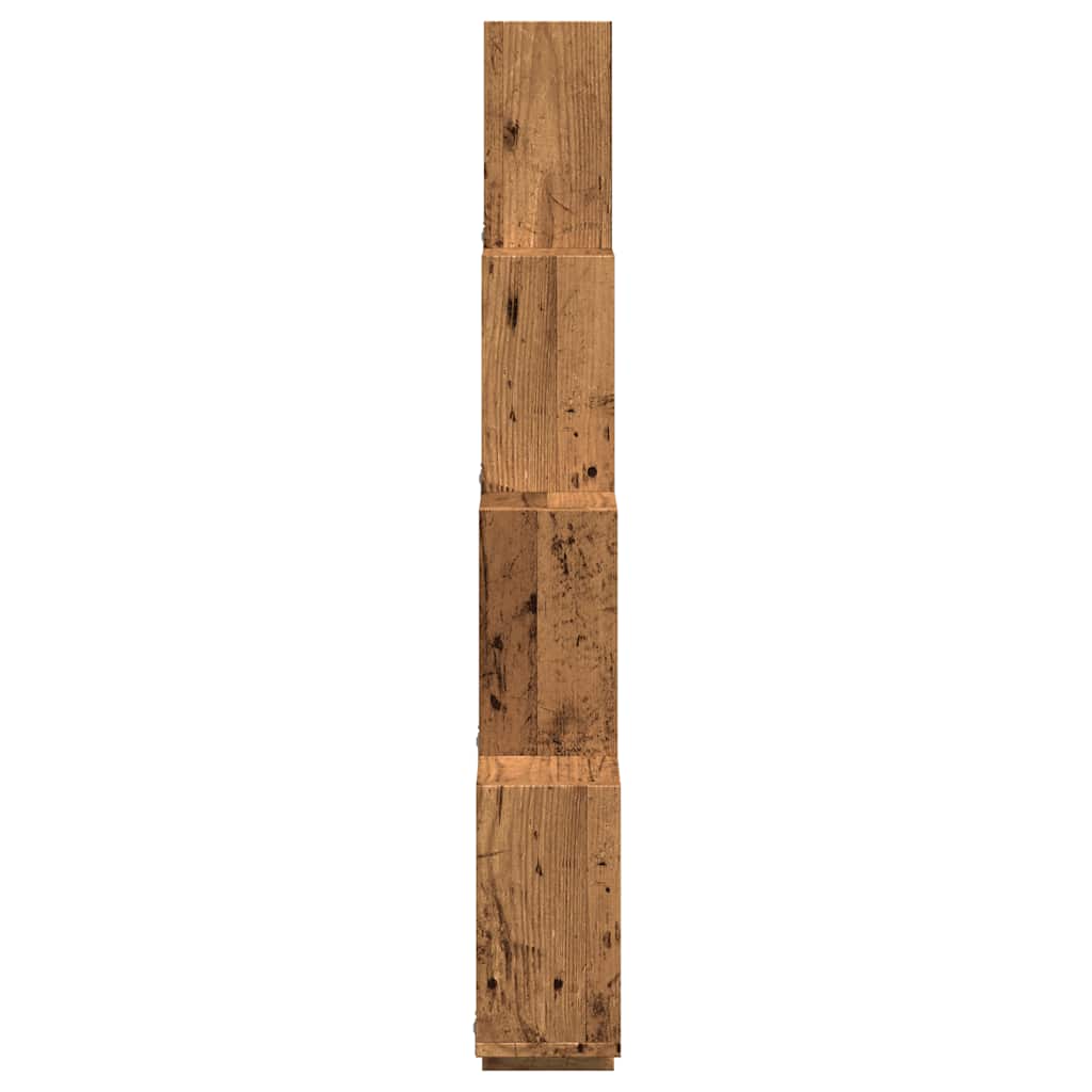 vidaXL Półka ścienna w formie kostek, stare drewno, 90x15x119,5 cm