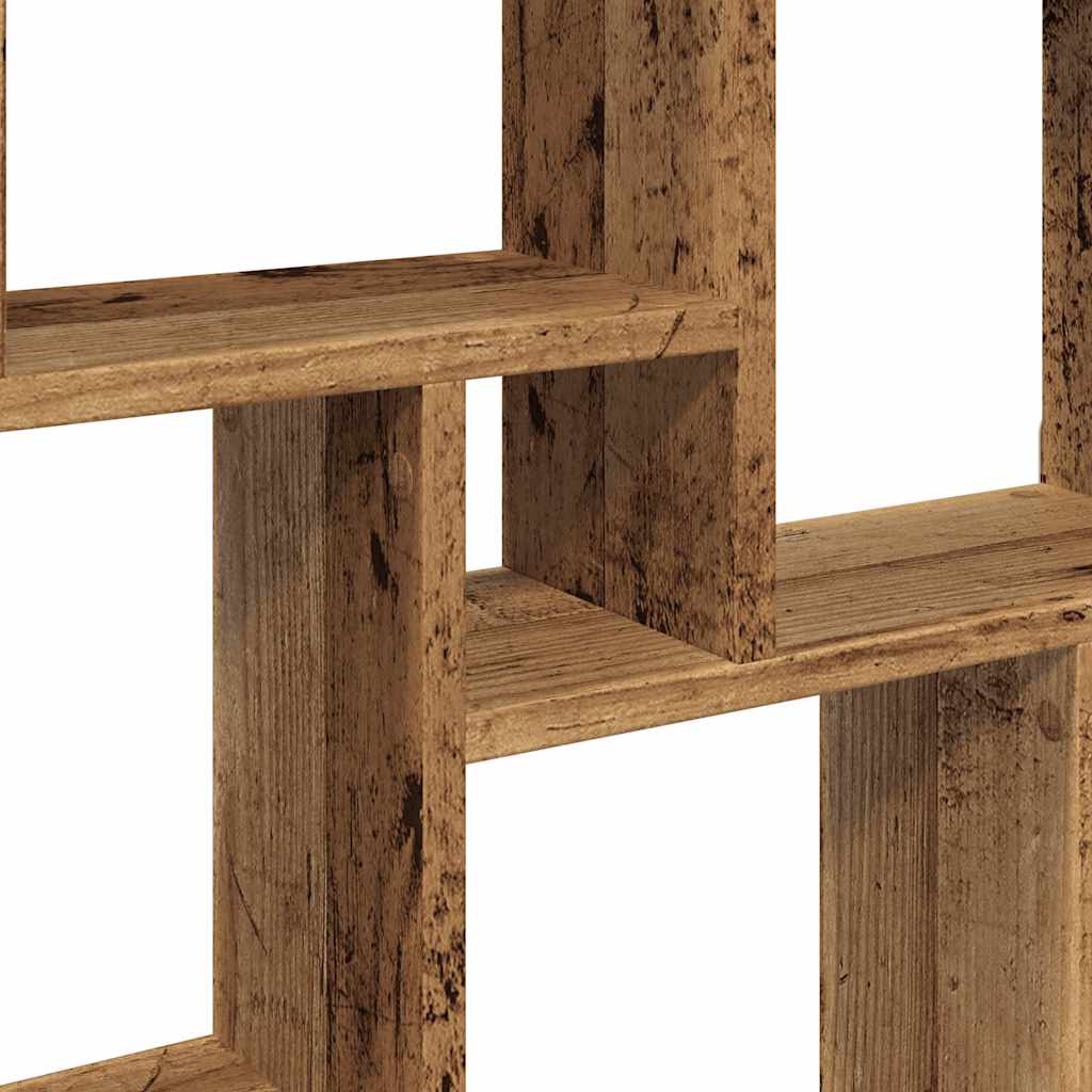 vidaXL Półka ścienna w formie kostek, stare drewno, 90x15x119,5 cm