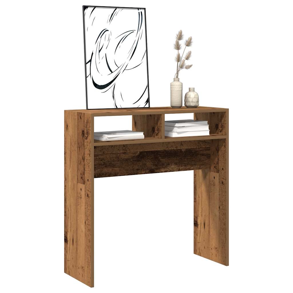 vidaXL Stolik konsolowy, stare drewno, 78x30x80 cm