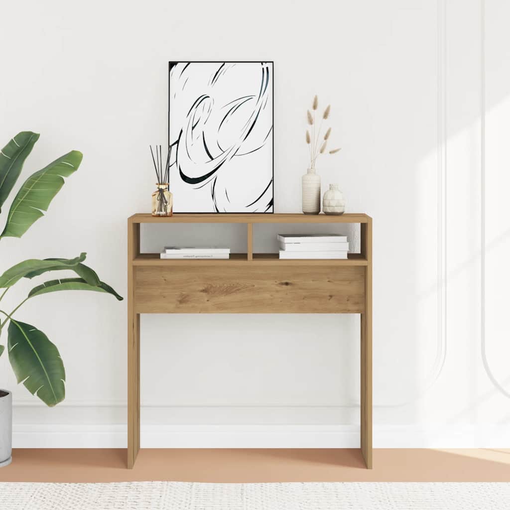 vidaXL Stolik konsolowy, dąb artisan, 78x30x80 cm