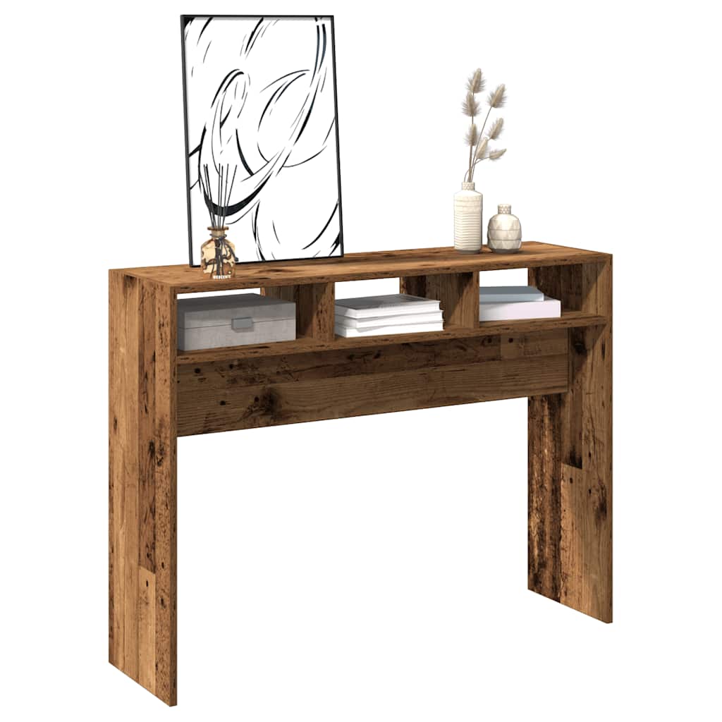 vidaXL Stolik konsolowy, stare drewno, 105x30x80 cm