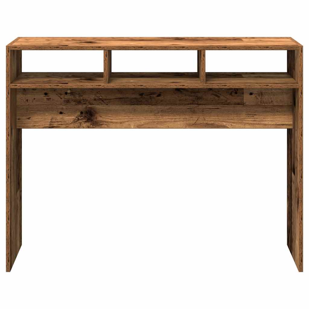 vidaXL Stolik konsolowy, stare drewno, 105x30x80 cm