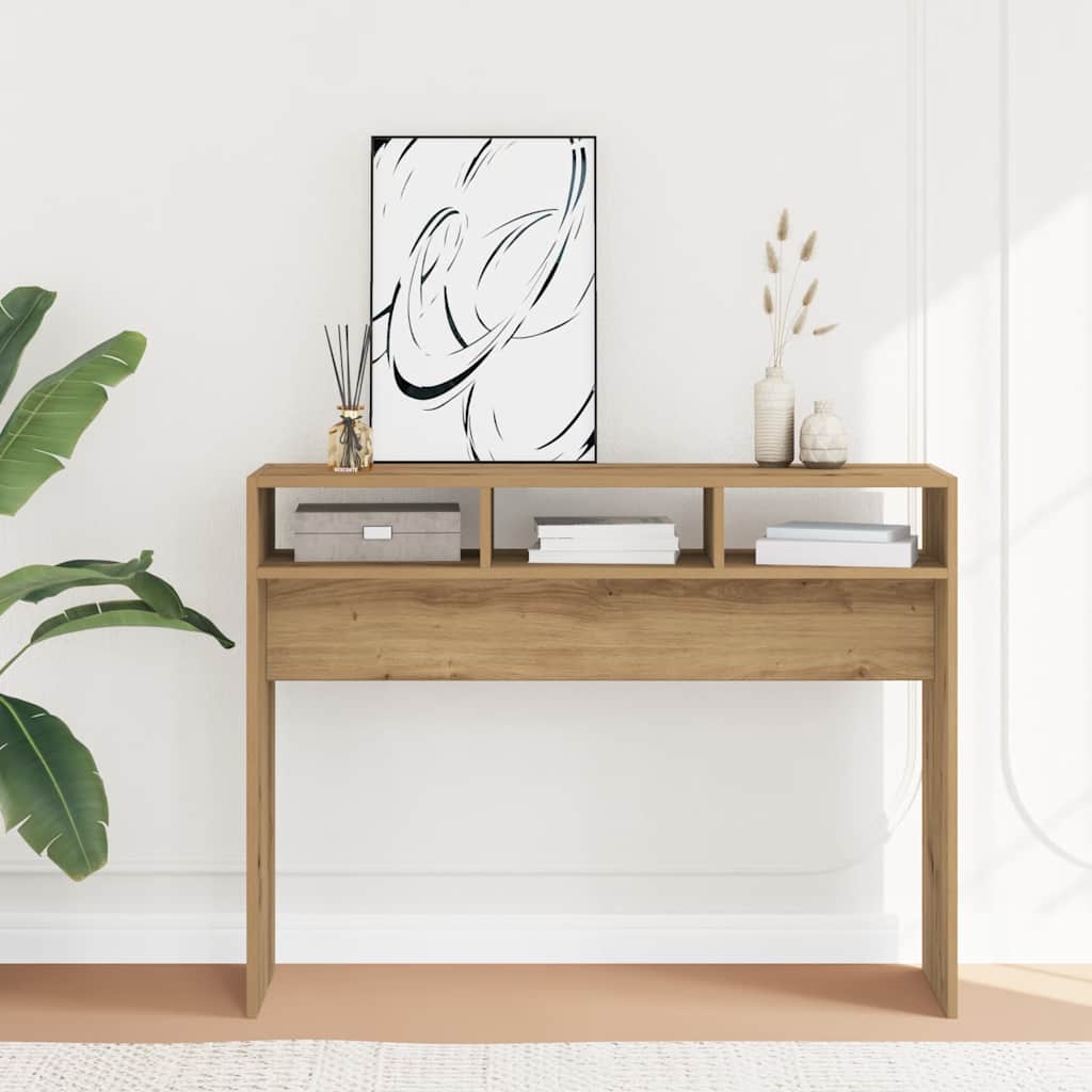 vidaXL Stolik konsolowy, dąb artisan, 105x30x80 cm