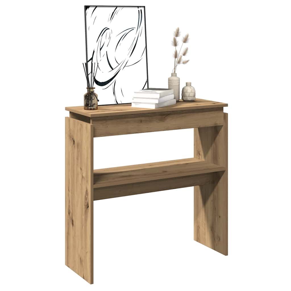 vidaXL Stolik konsolowy, dąb artisan, 80x30x80 cm