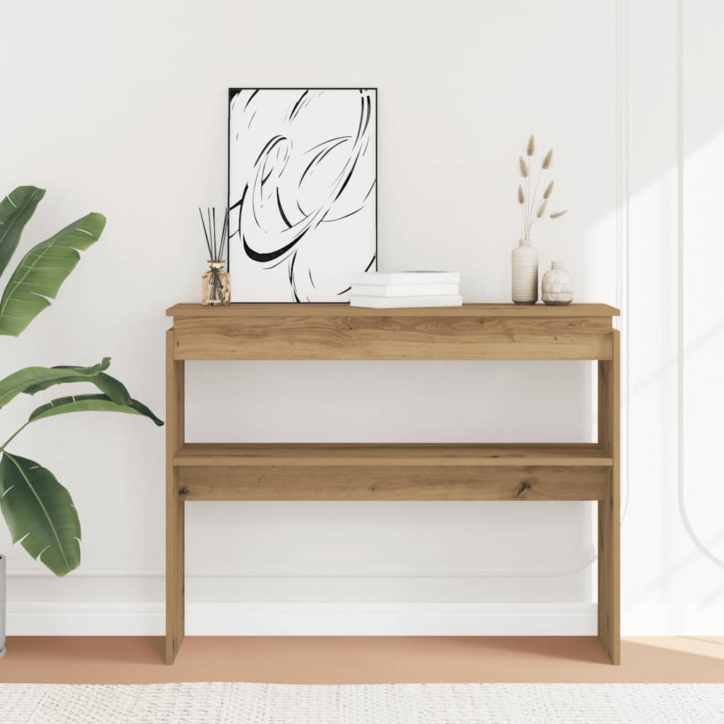vidaXL Stolik konsolowy, dąb artisan, 102x30x80 cm